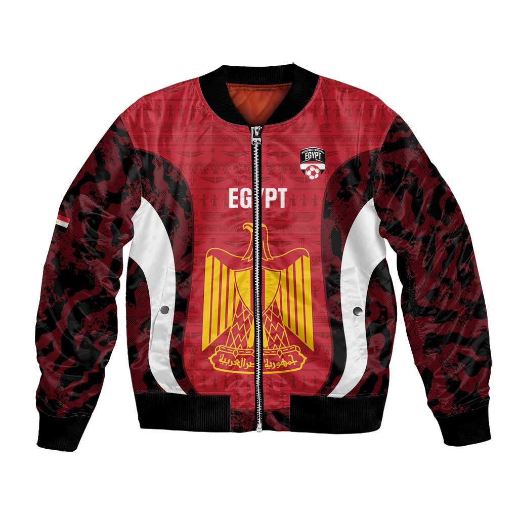 Custom Egypt Football Bomber Jacket 2026 Go Pharaohs Ancient Egyptian Pattern - African Pride