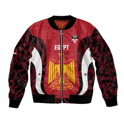 Custom Egypt Football Bomber Jacket 2026 Go Pharaohs Ancient Egyptian Pattern - African Pride