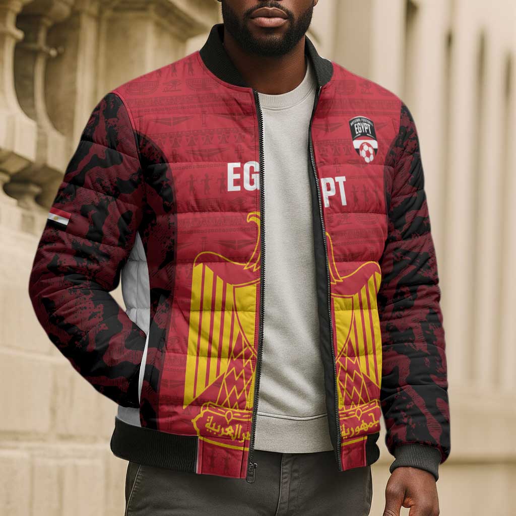 Custom Egypt Football Bomber Puffer Jacket 2026 Go Pharaohs Ancient Egyptian Pattern - African Pride