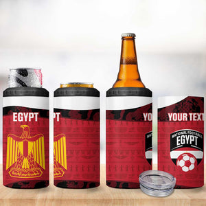 Custom Egypt Football 4 in 1 Can Cooler Tumbler 2026 Go Pharaohs Ancient Egyptian Pattern - African Pride