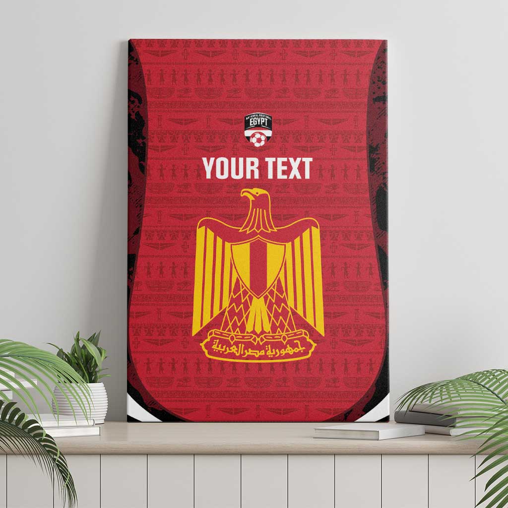 Custom Egypt Football Canvas Wall Art 2026 Go Pharaohs Ancient Egyptian Pattern - African Pride