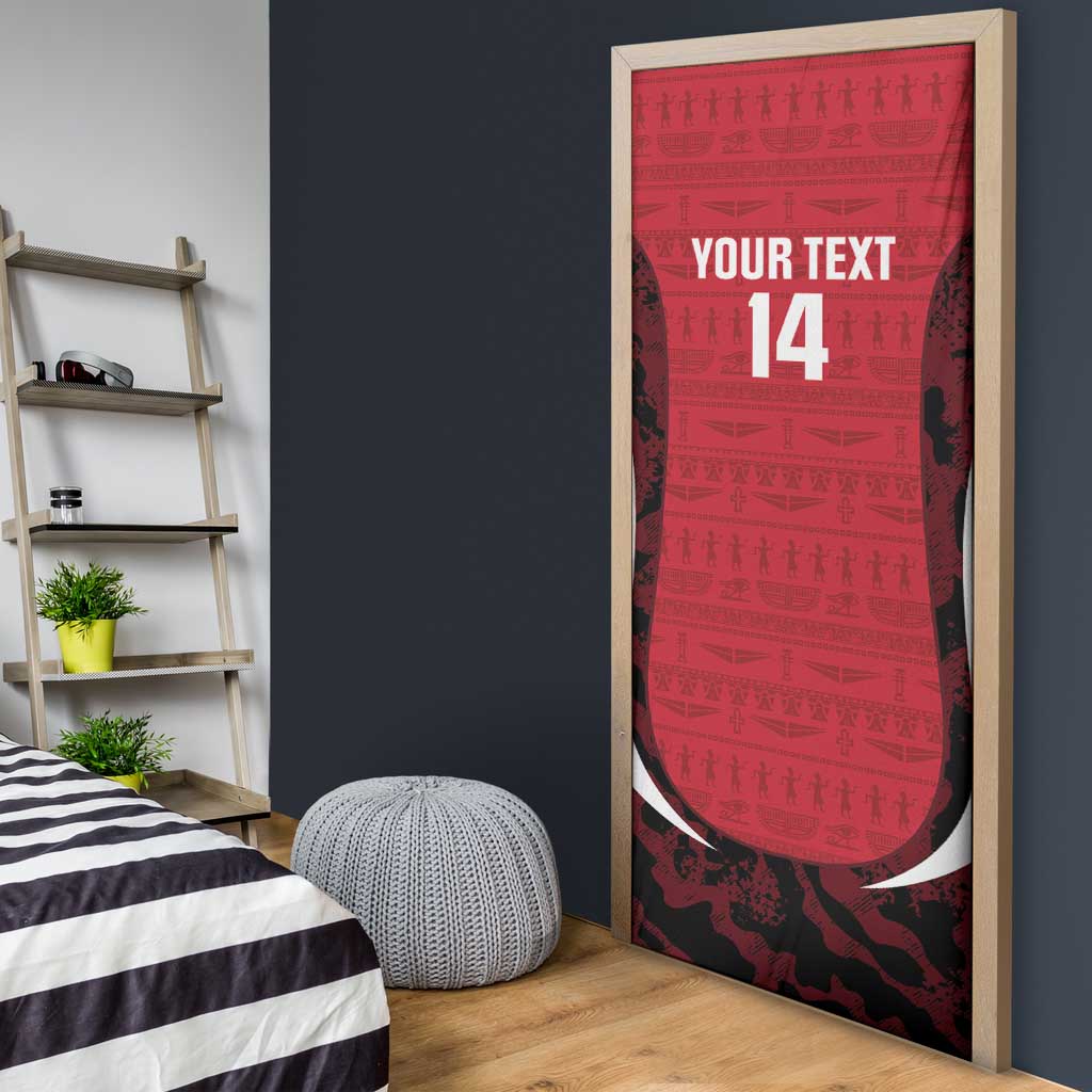 Custom Egypt Football Door Cover 2026 Go Pharaohs Ancient Egyptian Pattern - African Pride