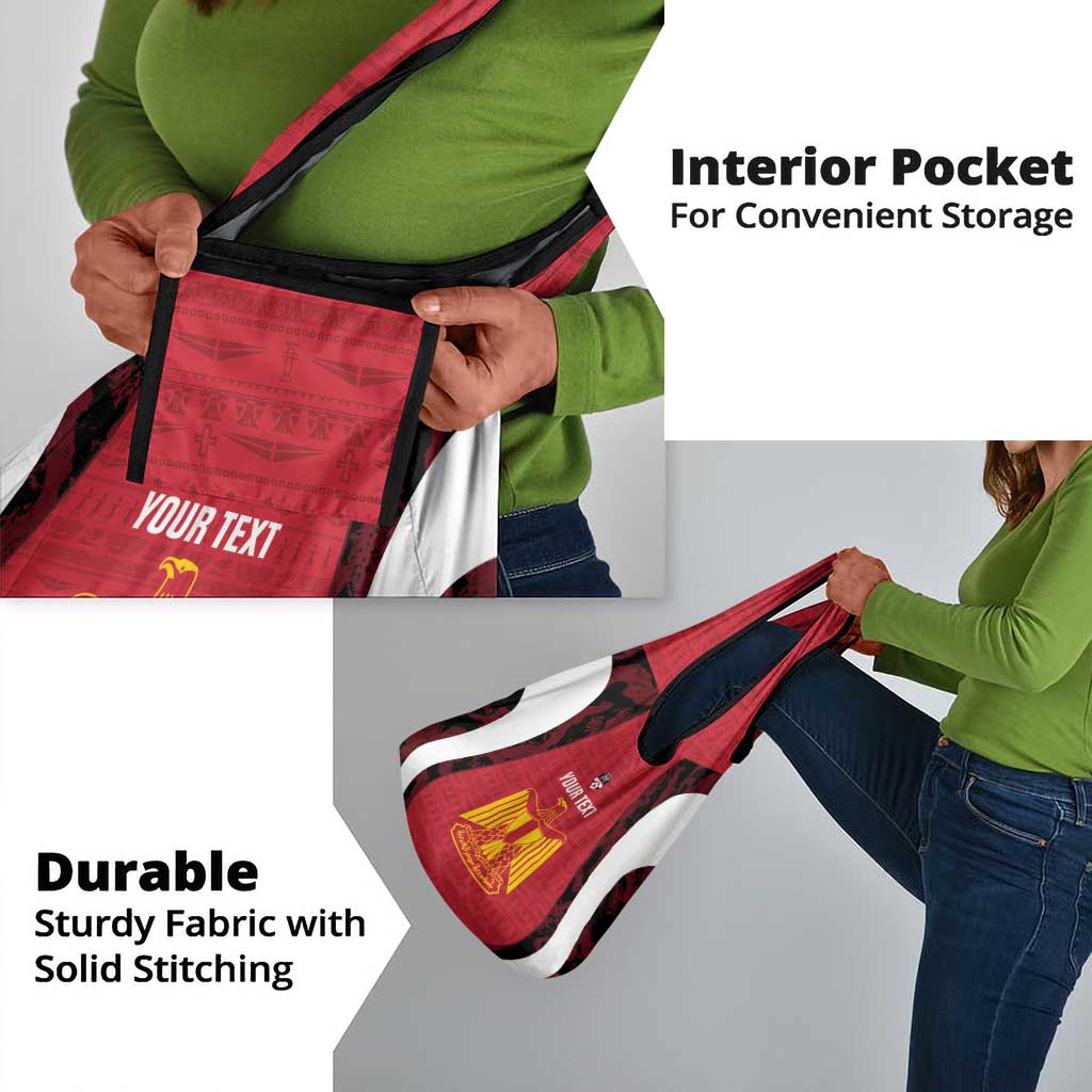 Custom Egypt Football Grocery Bag 2026 Go Pharaohs Ancient Egyptian Pattern - African Pride