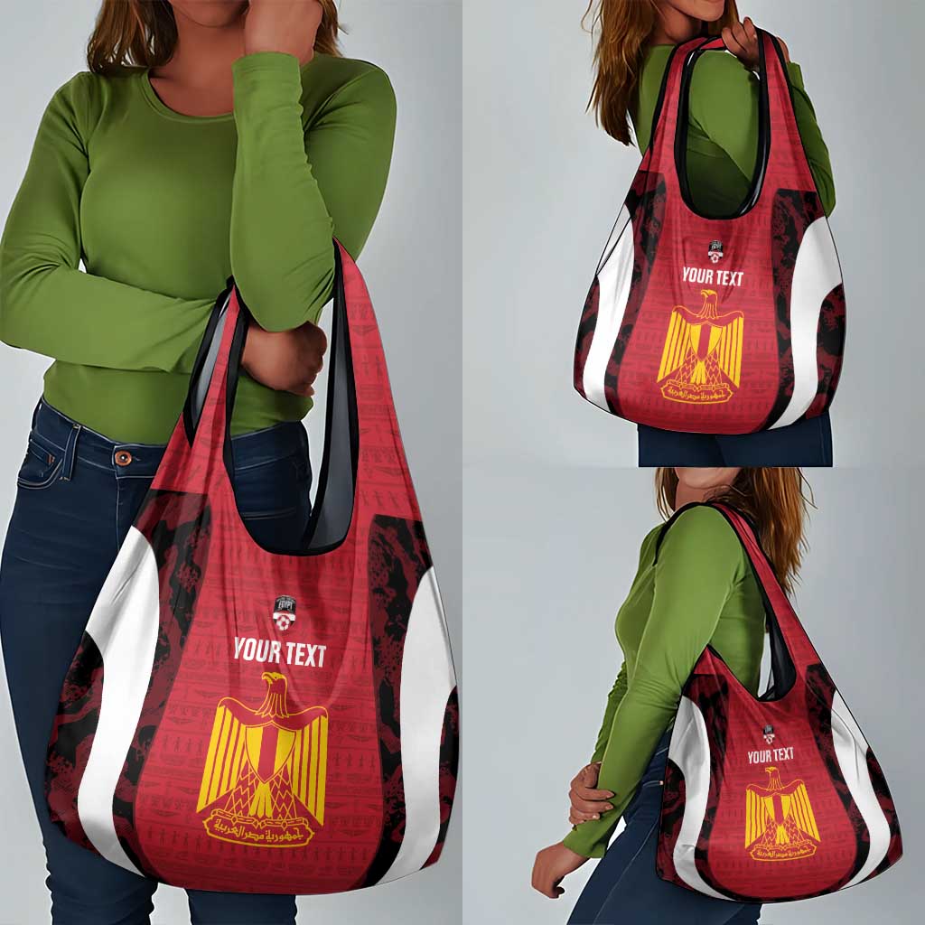 Custom Egypt Football Grocery Bag 2026 Go Pharaohs Ancient Egyptian Pattern - African Pride
