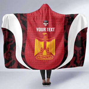 Custom Egypt Football Hooded Blanket 2026 Go Pharaohs Ancient Egyptian Pattern - African Pride