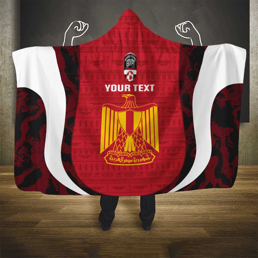 Custom Egypt Football Hooded Blanket 2026 Go Pharaohs Ancient Egyptian Pattern - African Pride