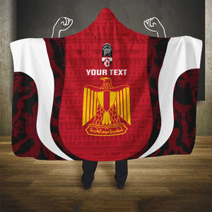 Custom Egypt Football Hooded Blanket 2026 Go Pharaohs Ancient Egyptian Pattern - African Pride