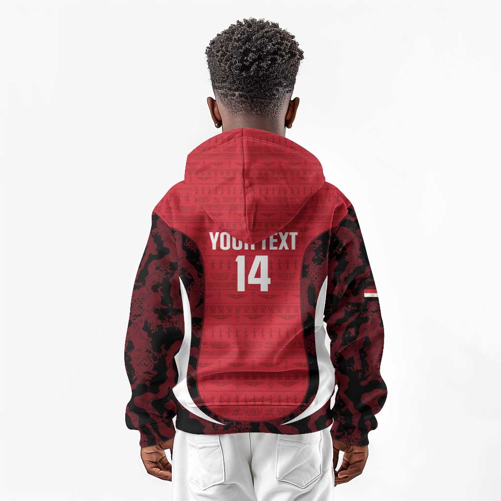 Custom Egypt Football Kid Hoodie 2026 Go Pharaohs Ancient Egyptian Pattern - African Pride