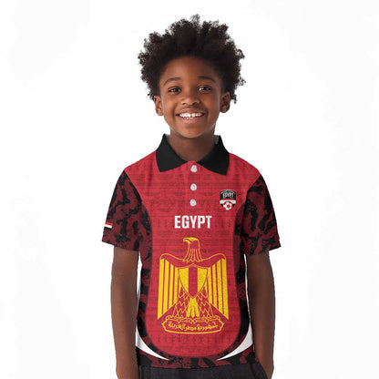Custom Egypt Football Kid Polo Shirt 2026 Go Pharaohs Ancient Egyptian Pattern - African Pride