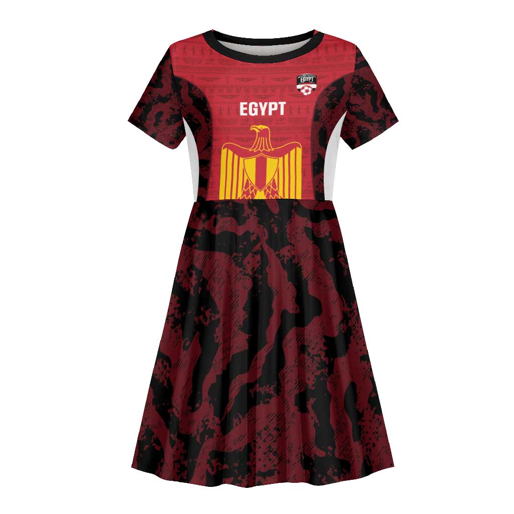 Custom Egypt Football Kid Short Sleeve Dress 2026 Go Pharaohs Ancient Egyptian Pattern - African Pride