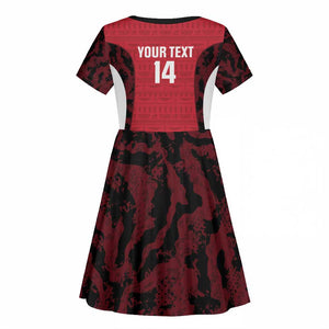 Custom Egypt Football Kid Short Sleeve Dress 2026 Go Pharaohs Ancient Egyptian Pattern - African Pride