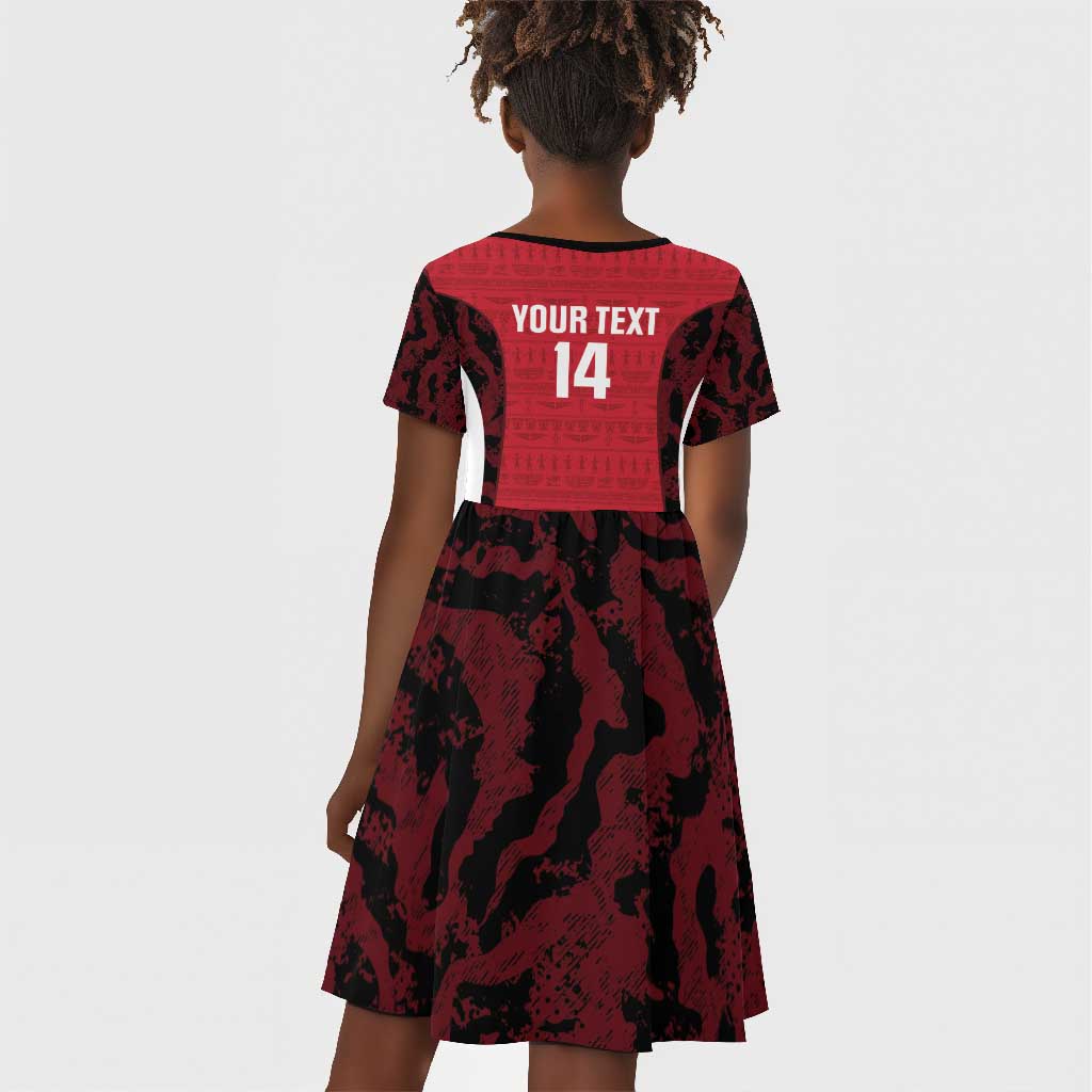 Custom Egypt Football Kid Short Sleeve Dress 2026 Go Pharaohs Ancient Egyptian Pattern - African Pride