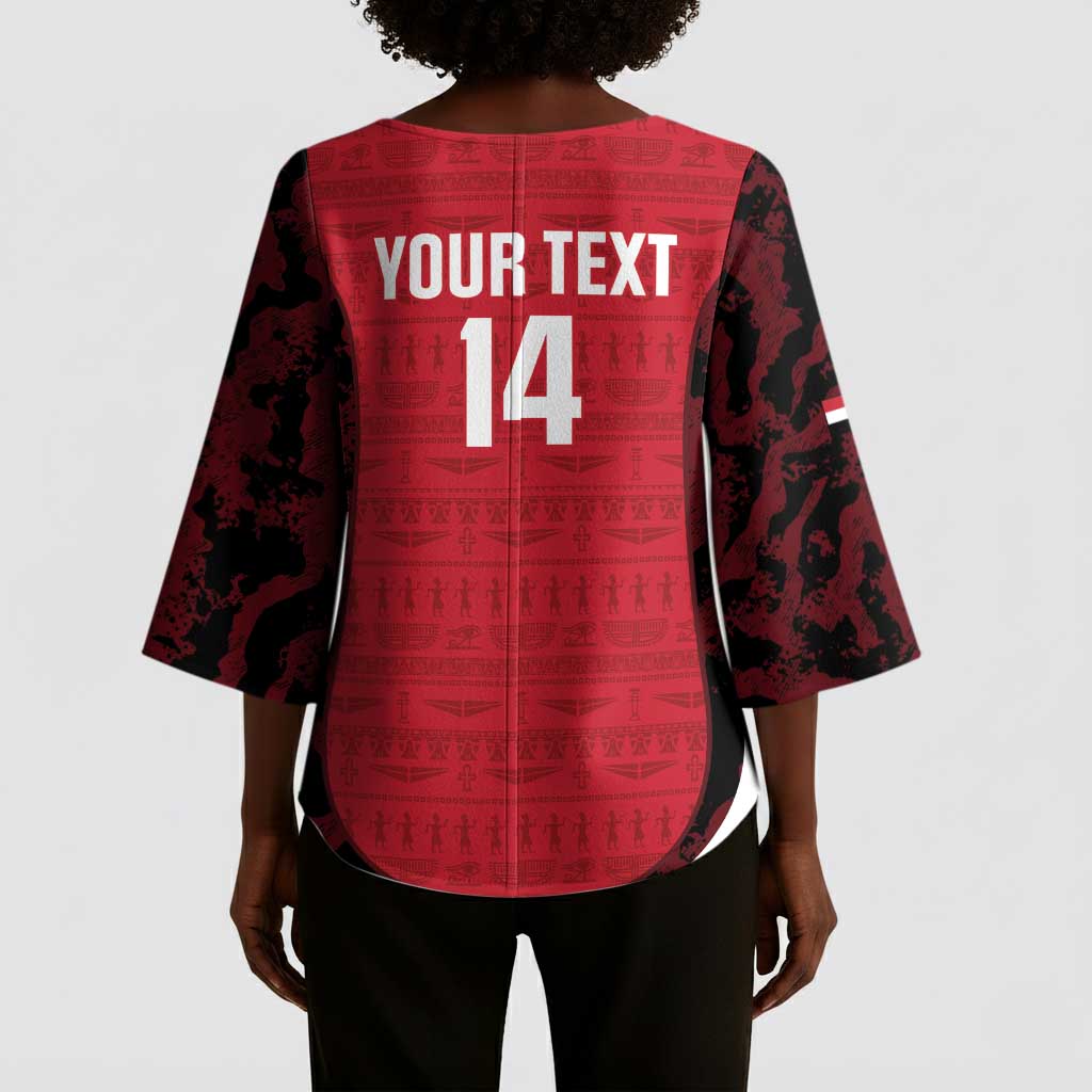 Custom Egypt Football Kimono Sleeve Blouse 2026 Go Pharaohs Ancient Egyptian Pattern - African Pride