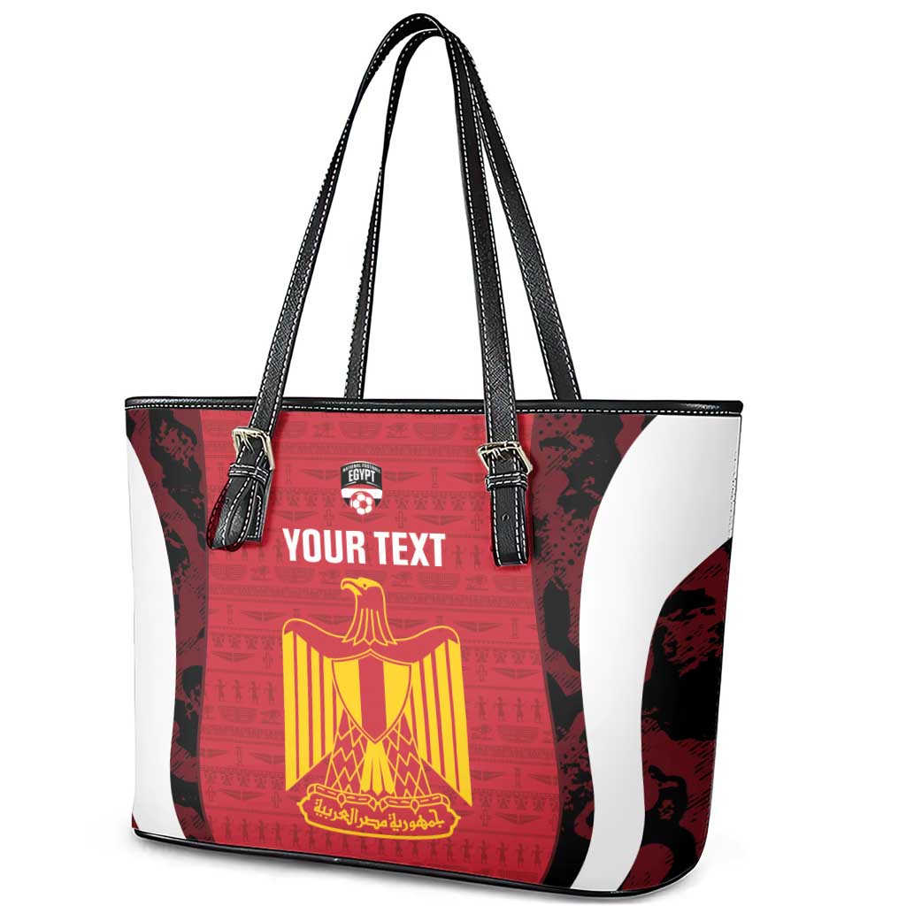 Custom Egypt Football Leather Tote Bag 2026 Go Pharaohs Ancient Egyptian Pattern - African Pride
