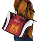 Custom Egypt Football Leather Tote Bag 2026 Go Pharaohs Ancient Egyptian Pattern - African Pride