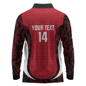 Custom Egypt Football Long Sleeve Polo Shirt 2026 Go Pharaohs Ancient Egyptian Pattern - African Pride