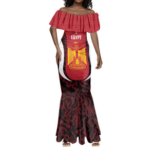 Custom Egypt Football Mermaid Dress 2026 Go Pharaohs Ancient Egyptian Pattern - African Pride