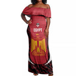 Custom Egypt Football Off Shoulder Maxi Dress 2026 Go Pharaohs Ancient Egyptian Pattern - African Pride