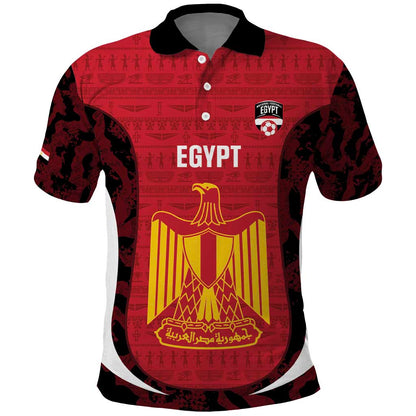 Custom Egypt Football Polo Shirt 2026 Go Pharaohs Ancient Egyptian Pattern - African Pride