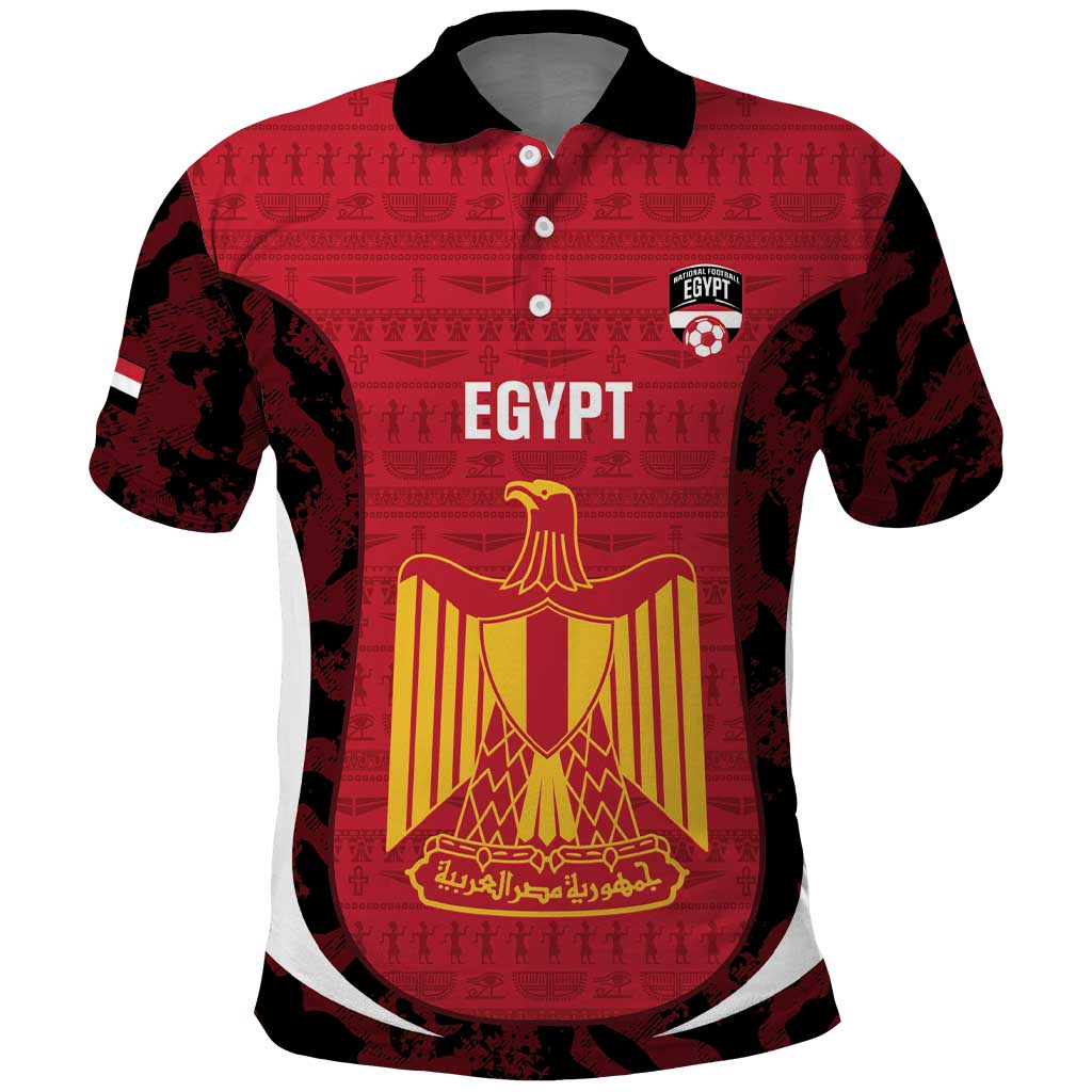 Custom Egypt Football Polo Shirt 2026 Go Pharaohs Ancient Egyptian Pattern LT14