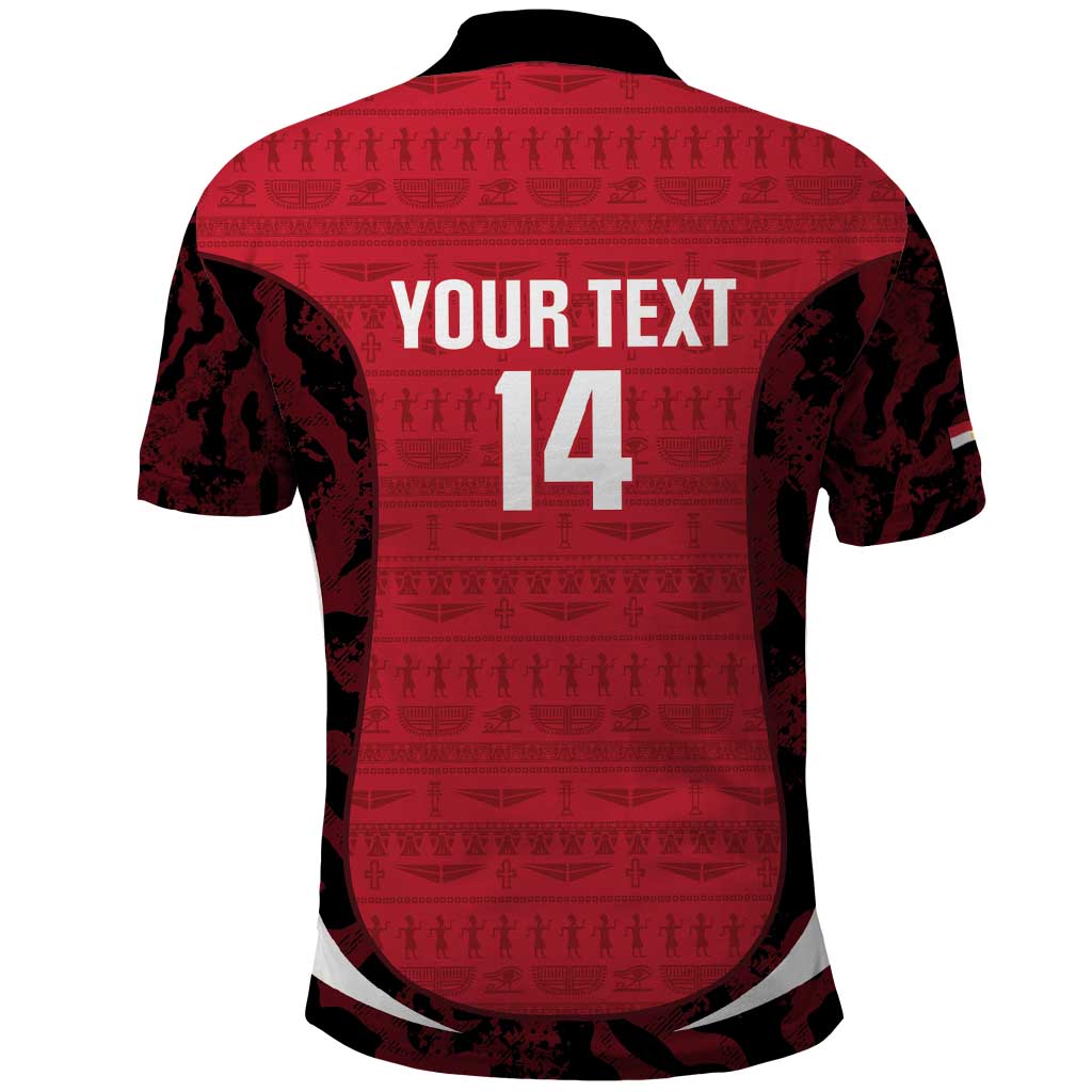 Custom Egypt Football Polo Shirt 2026 Go Pharaohs Ancient Egyptian Pattern - African Pride