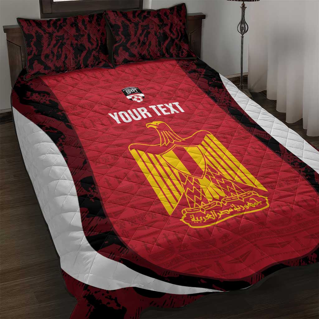 Custom Egypt Football Quilt Bed Set 2026 Go Pharaohs Ancient Egyptian Pattern - African Pride