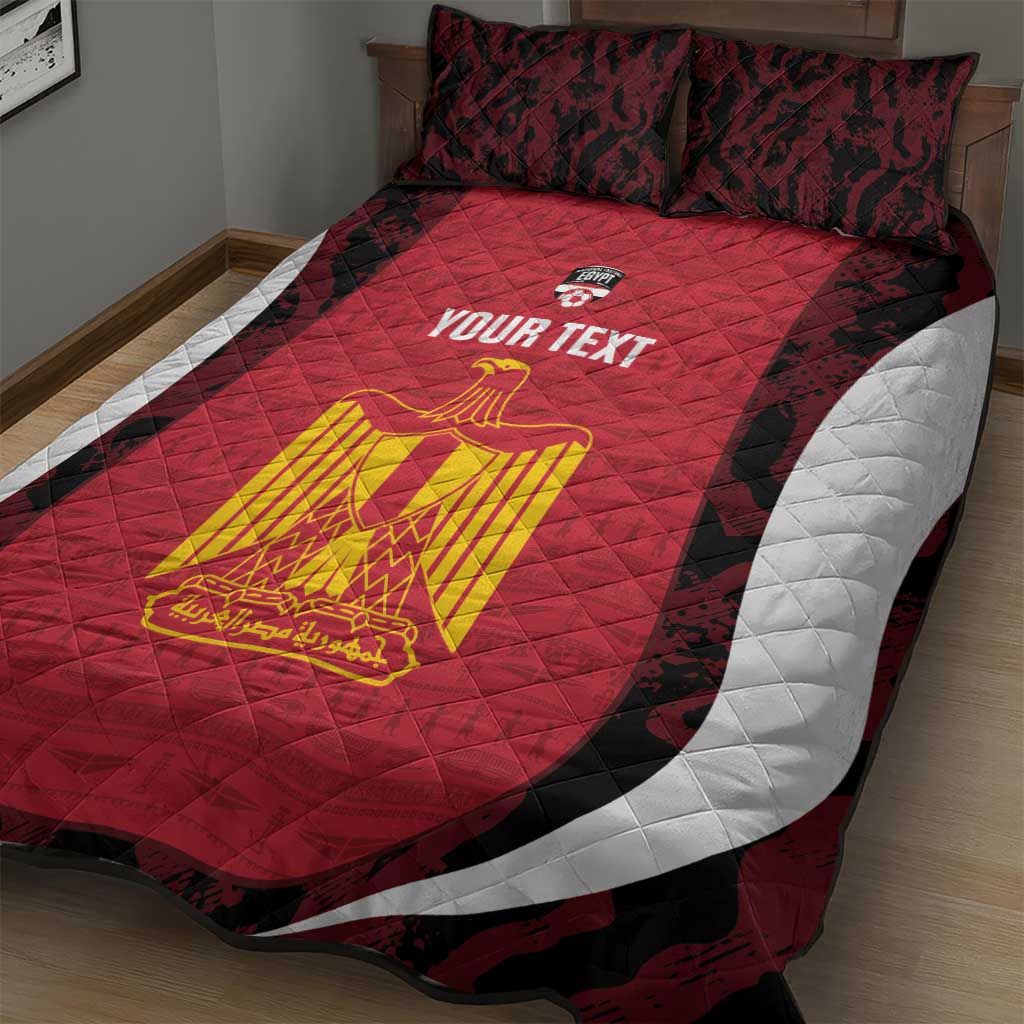 Custom Egypt Football Quilt Bed Set 2026 Go Pharaohs Ancient Egyptian Pattern - African Pride