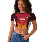 Custom Egypt Football Raglan Cropped T shirt 2026 Go Pharaohs Ancient Egyptian Pattern - African Pride