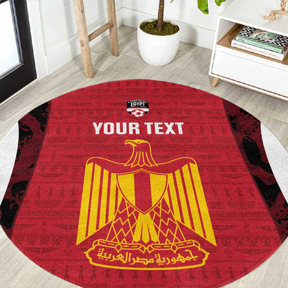 Custom Egypt Football Round Carpet 2026 Go Pharaohs Ancient Egyptian Pattern - African Pride