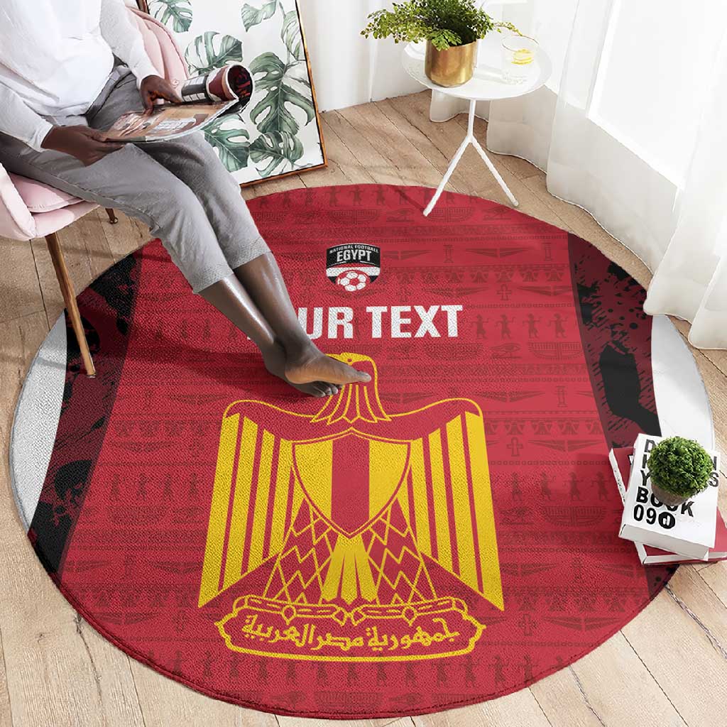 Custom Egypt Football Round Carpet 2026 Go Pharaohs Ancient Egyptian Pattern - African Pride