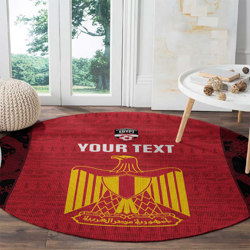 Custom Egypt Football Round Carpet 2026 Go Pharaohs Ancient Egyptian Pattern - African Pride