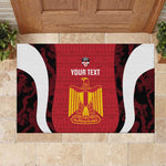 Custom Egypt Football Rubber Doormat 2026 Go Pharaohs Ancient Egyptian Pattern - African Pride