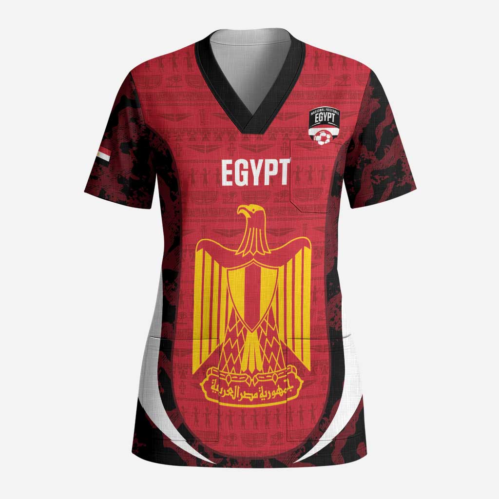 Custom Egypt Football Scrub Top 2026 Go Pharaohs Ancient Egyptian Pattern - African Pride