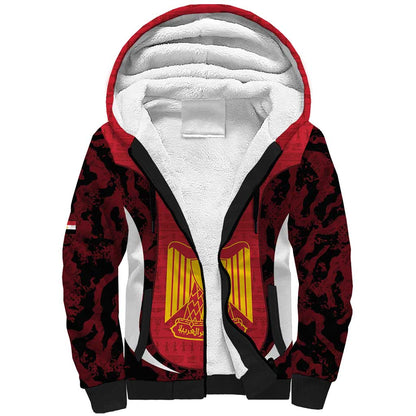 Custom Egypt Football Sherpa Hoodie 2026 Go Pharaohs Ancient Egyptian Pattern - African Pride