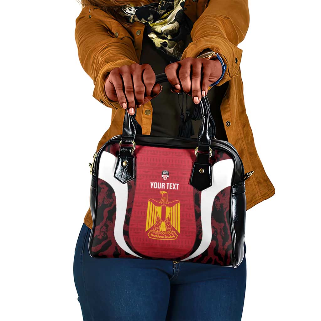 Custom Egypt Football Shoulder Handbag 2026 Go Pharaohs Ancient Egyptian Pattern - African Pride