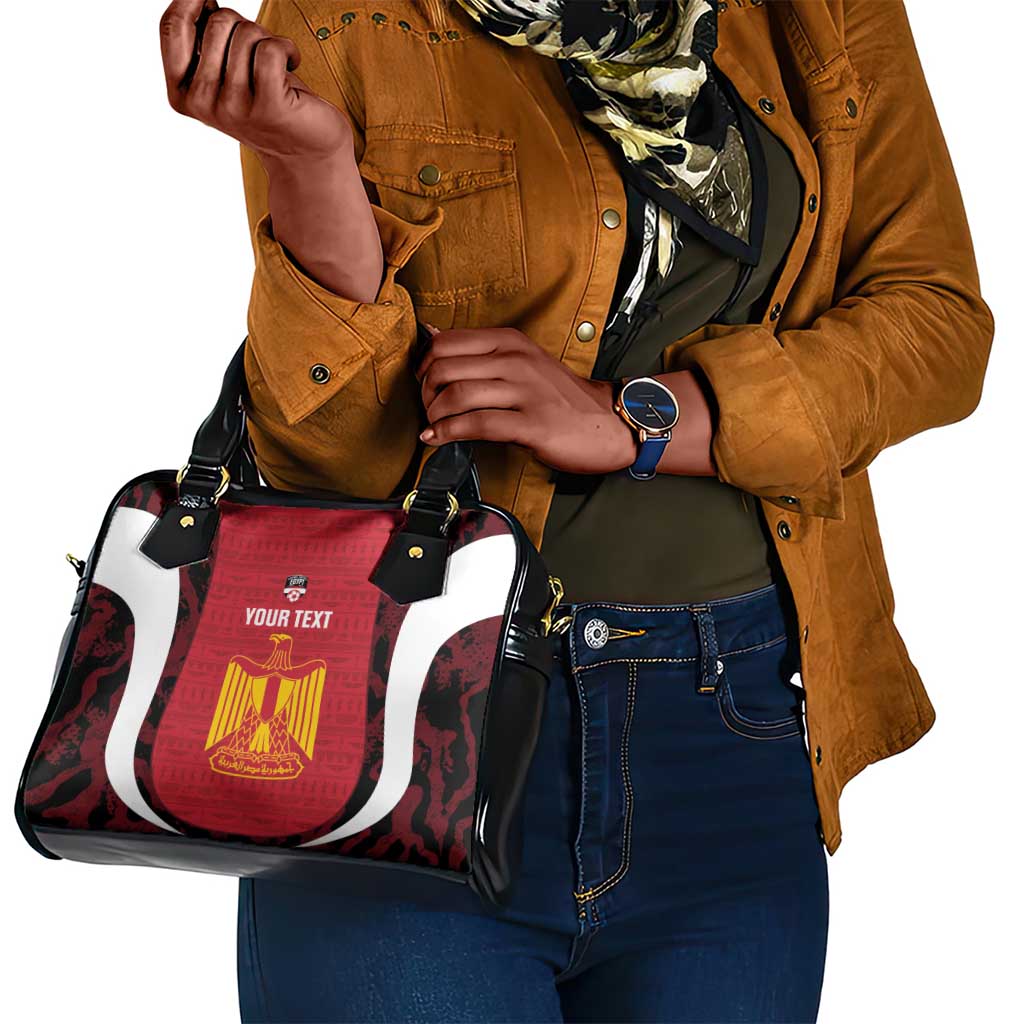 Custom Egypt Football Shoulder Handbag 2026 Go Pharaohs Ancient Egyptian Pattern - African Pride