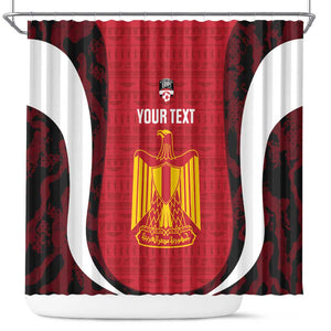 Custom Egypt Football Shower Curtain 2026 Go Pharaohs Ancient Egyptian Pattern - African Pride