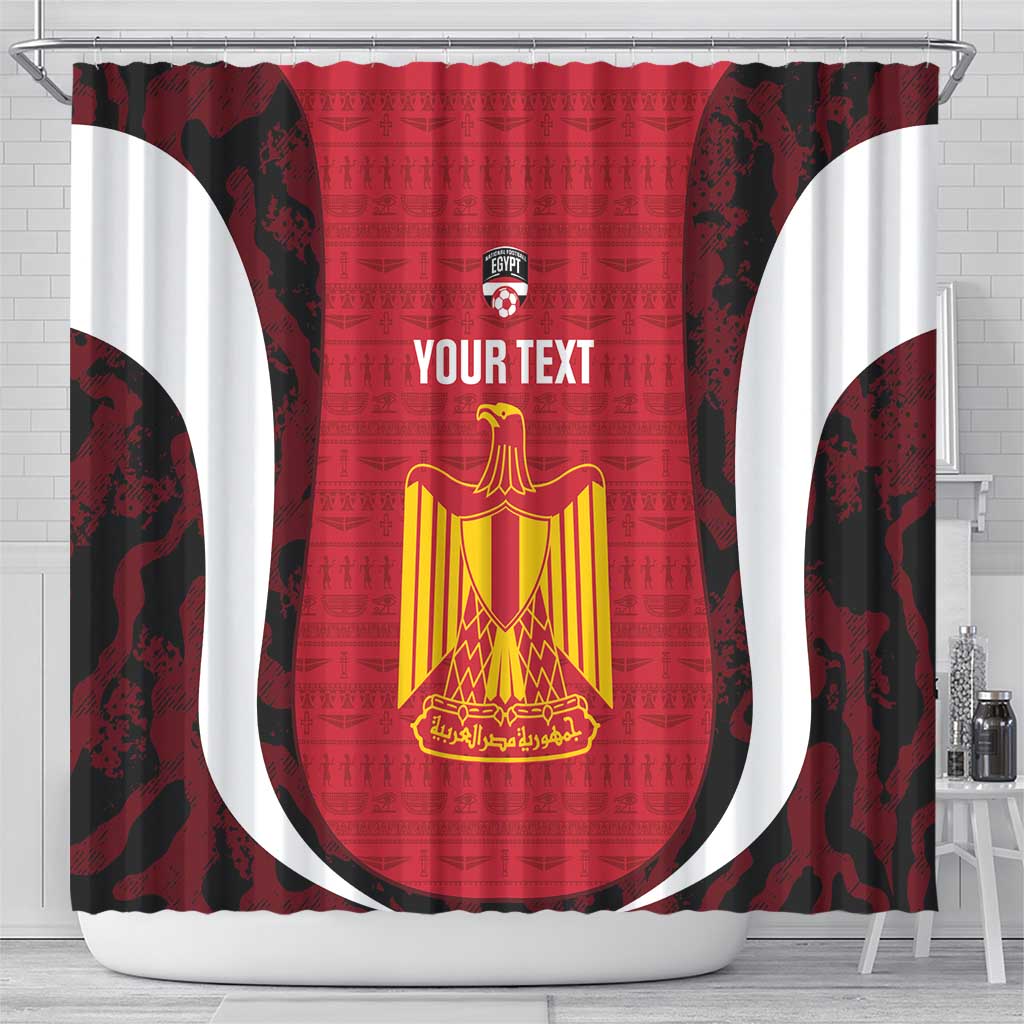 Custom Egypt Football Shower Curtain 2026 Go Pharaohs Ancient Egyptian Pattern - African Pride