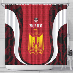 Custom Egypt Football Shower Curtain 2026 Go Pharaohs Ancient Egyptian Pattern - African Pride