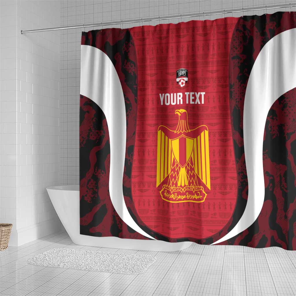 Custom Egypt Football Shower Curtain 2026 Go Pharaohs Ancient Egyptian Pattern - African Pride