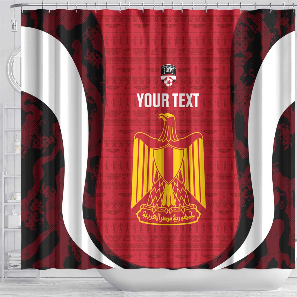 Custom Egypt Football Shower Curtain 2026 Go Pharaohs Ancient Egyptian Pattern - African Pride