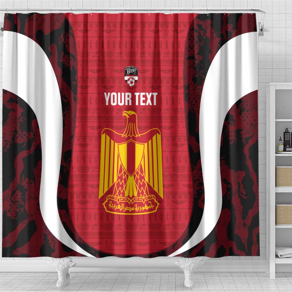 Custom Egypt Football Shower Curtain 2026 Go Pharaohs Ancient Egyptian Pattern - African Pride