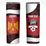 Custom Egypt Football Skinny Tumbler 2026 Go Pharaohs Ancient Egyptian Pattern - African Pride