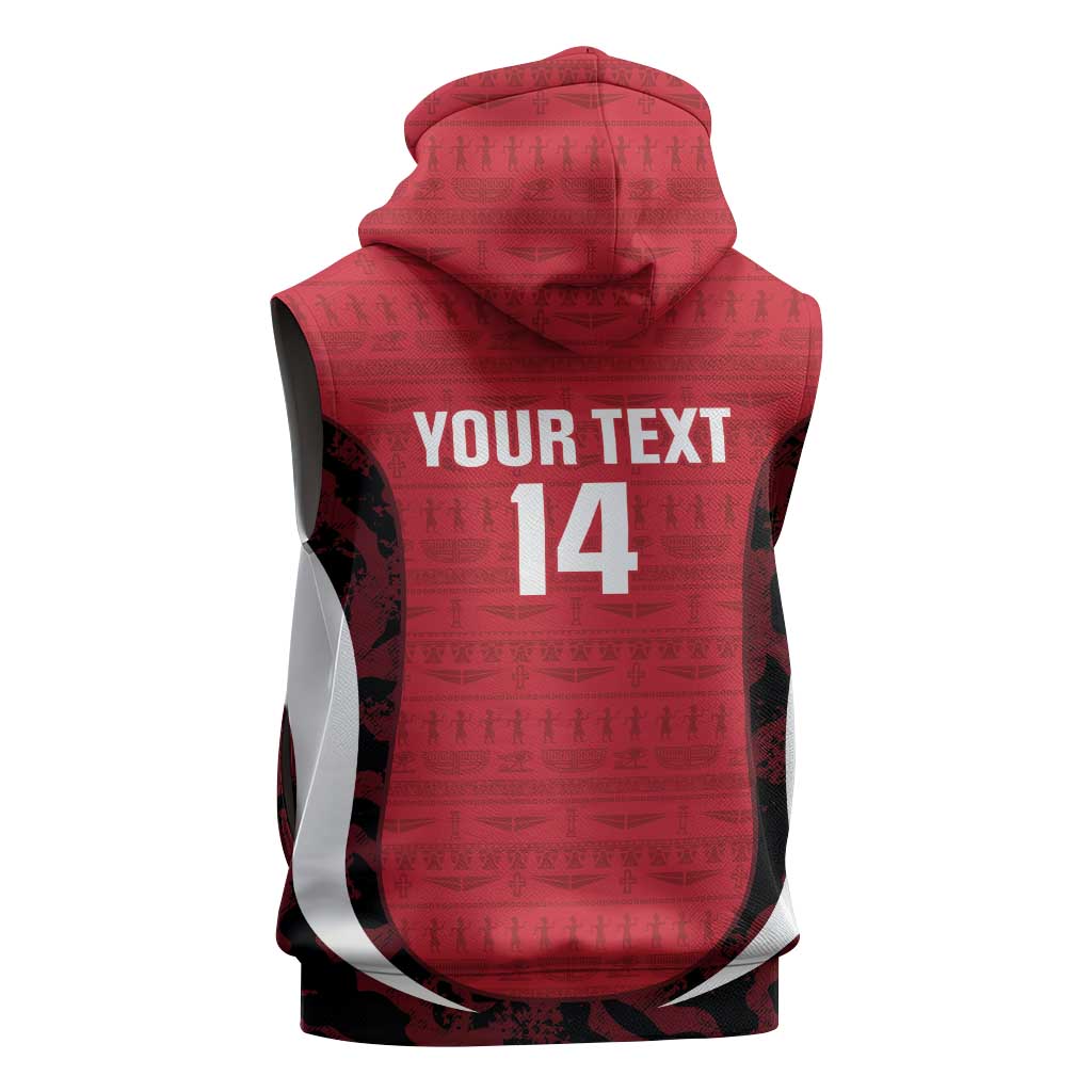 Custom Egypt Football Sleeveless Hoodie 2026 Go Pharaohs Ancient Egyptian Pattern - African Pride