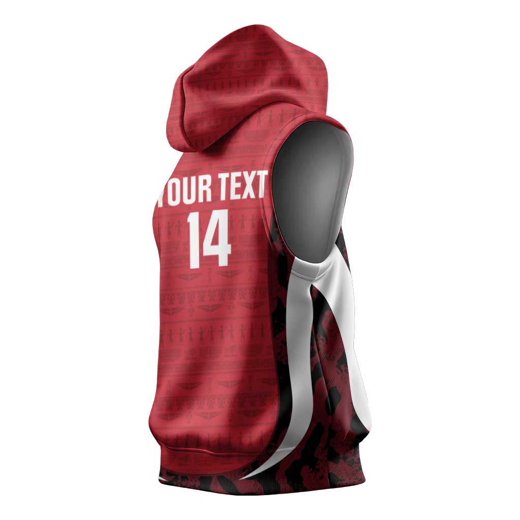 Custom Egypt Football Sleeveless Hoodie 2026 Go Pharaohs Ancient Egyptian Pattern - African Pride