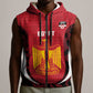 Custom Egypt Football Sleeveless Zip Hoodie 2026 Go Pharaohs Ancient Egyptian Pattern - African Pride