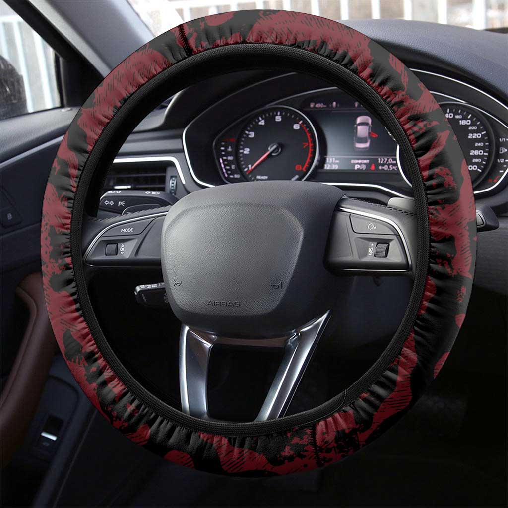 Egypt Football Steering Wheel Cover 2026 Go Pharaohs Ancient Egyptian Pattern - African Pride