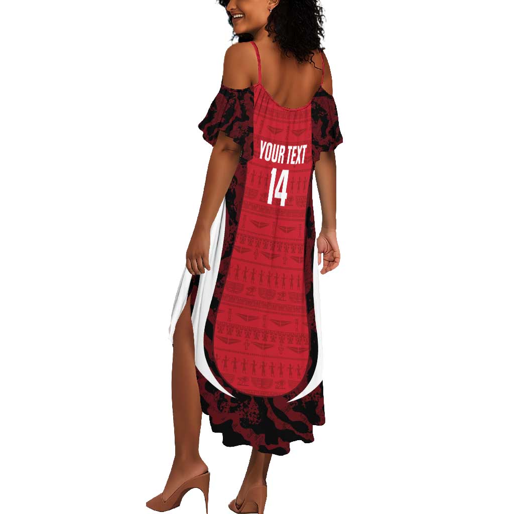 Custom Egypt Football Summer Maxi Dress 2026 Go Pharaohs Ancient Egyptian Pattern - African Pride