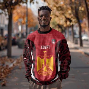 Custom Egypt Football Sweatshirt 2026 Go Pharaohs Ancient Egyptian Pattern - African Pride