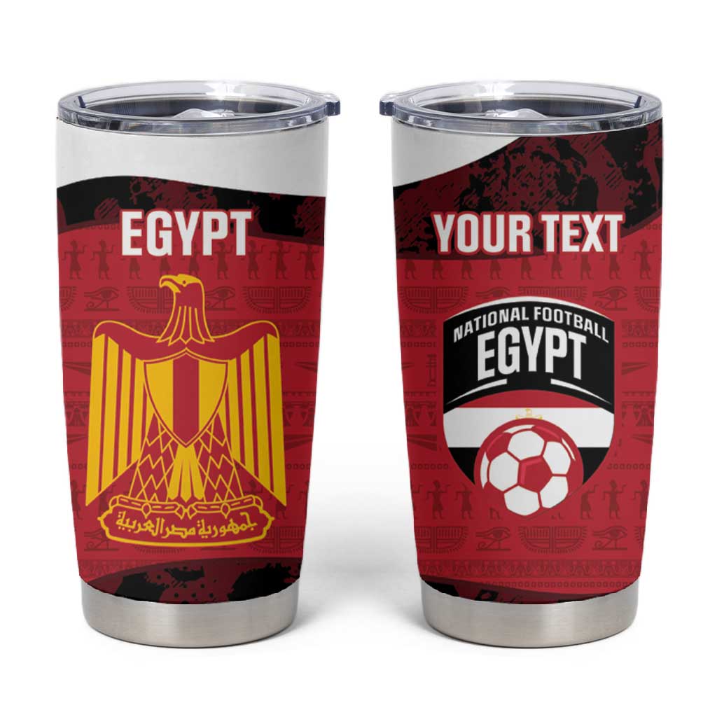Custom Egypt Football Tumbler Cup 2026 Go Pharaohs Ancient Egyptian Pattern - African Pride